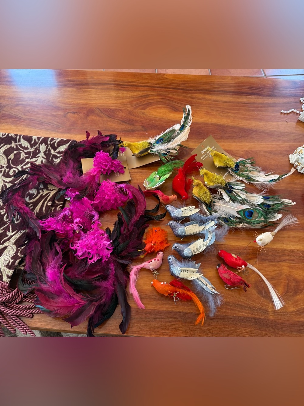 Vintage Colorful Feather Birds With Clips For All Occassions